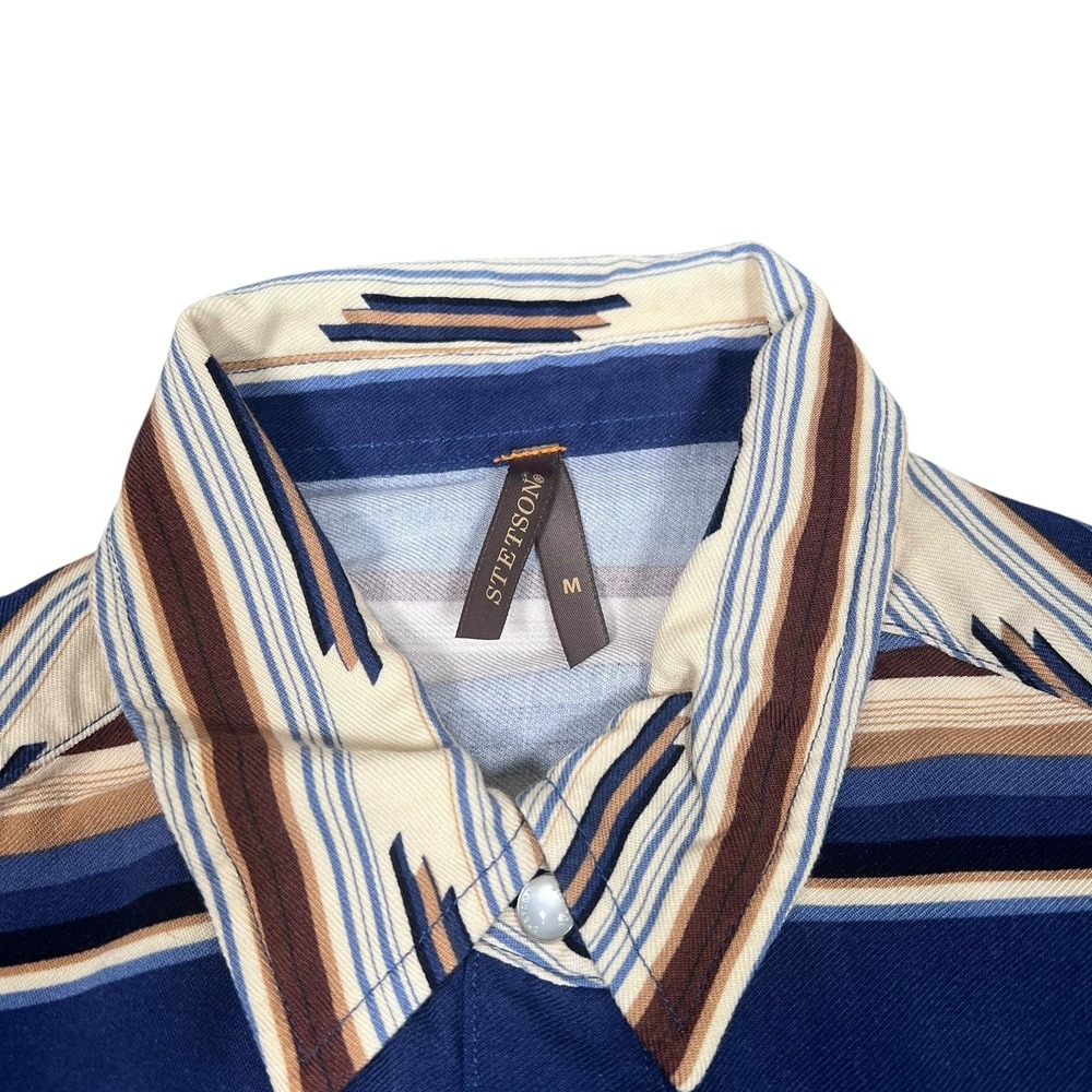 Stetson Southwestern Pearl-Snap Dress Shirt Size Medium - Picture 5 of 5